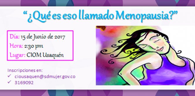 Junio 15: conversatorio sobre la menopausia