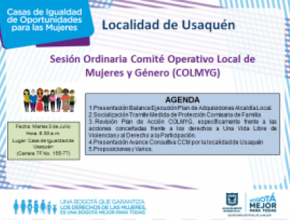 Julio 3:  Comité Operativo Local de Mujeres y Género